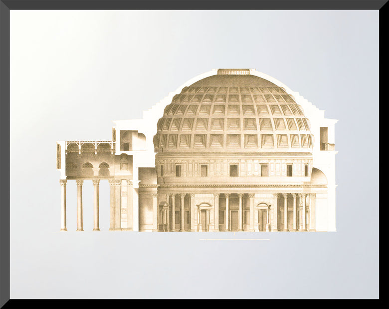 Engraving of Pantheon architectural cross-section from 1682