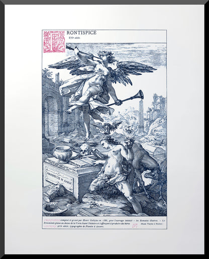 16"x20" art print depicting the personification of Renown and Virtue