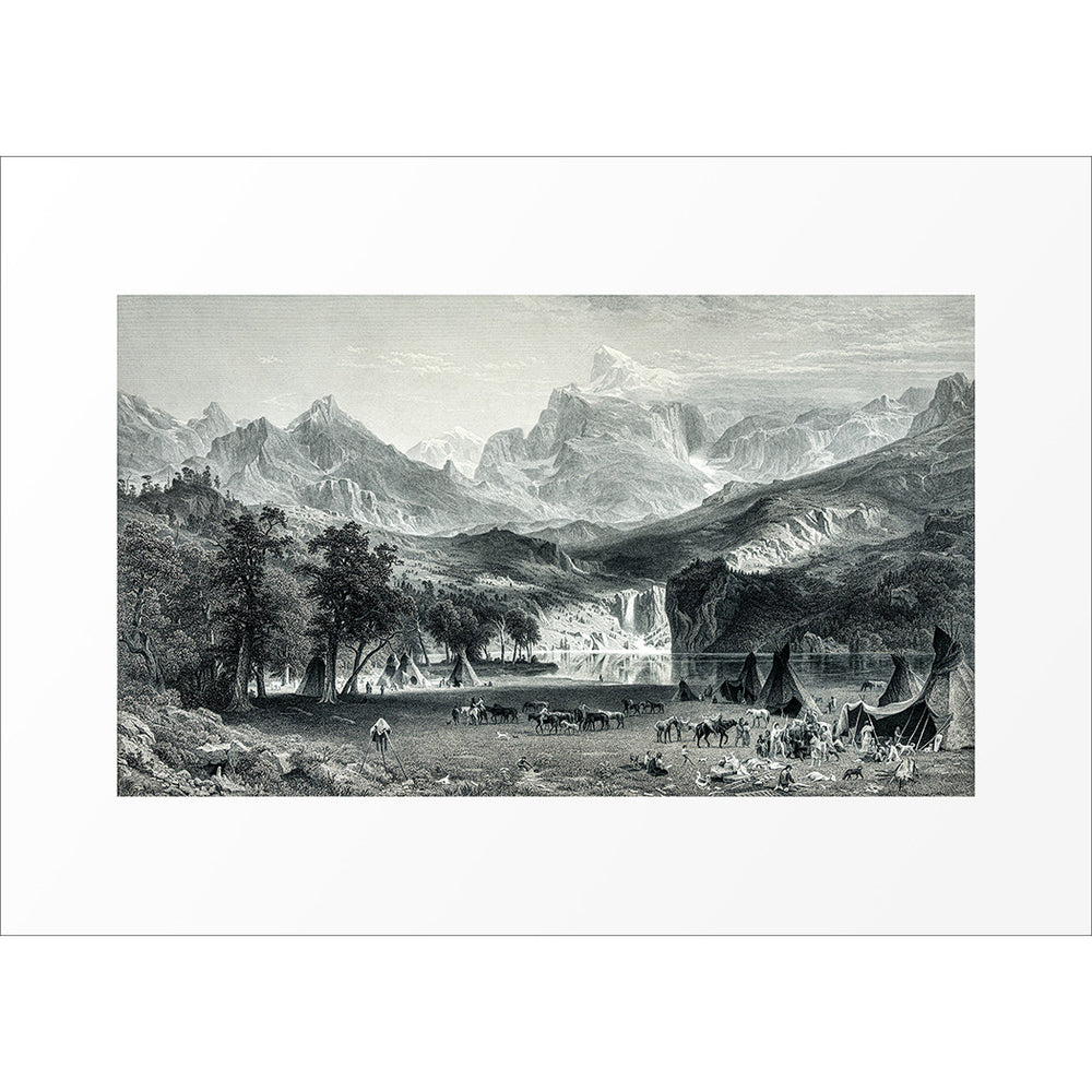 5x7 1800s Indian Tribe In The Rocky Mountains Art Print