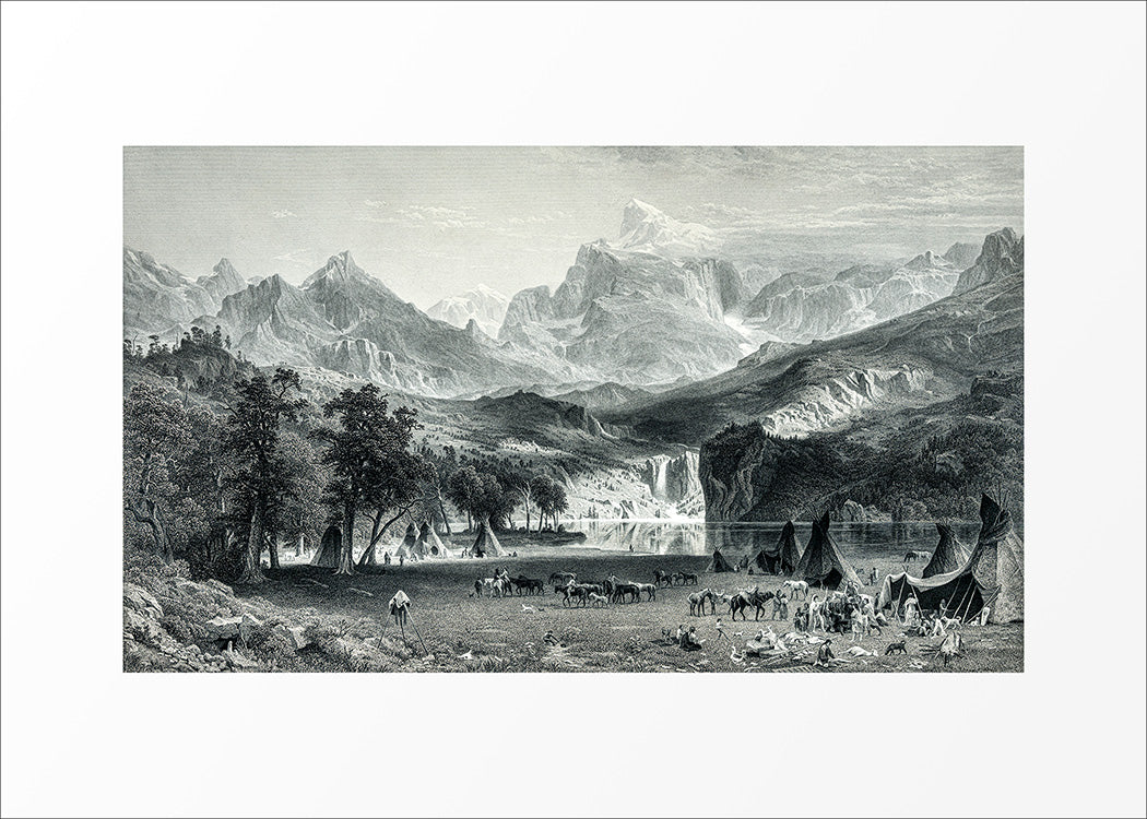 5x7 1800s Indian Tribe In The Rocky Mountains Art Print