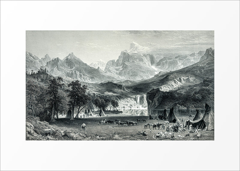 5x7 1800s Indian Tribe In The Rocky Mountains Art Print