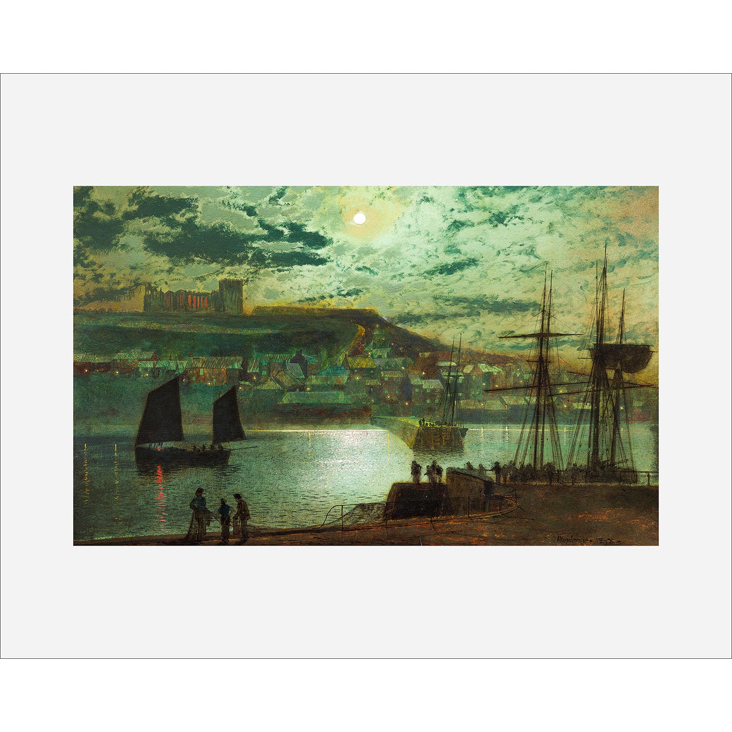 8x10 Moonlit Harbor
