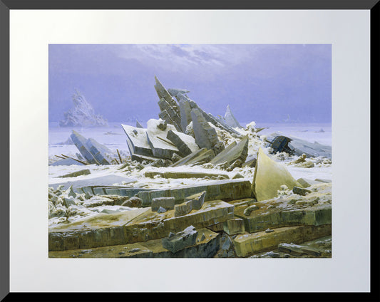 16x20 art print of shattered ice and wrecked ship in Romantic landscape painting