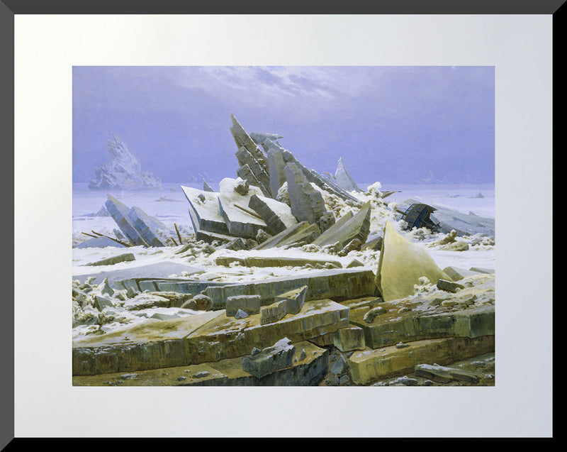 16x20 art print of shattered ice and wrecked ship in Romantic landscape painting
